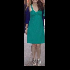 Calvin Klein teal turquoise v neck dress S XS